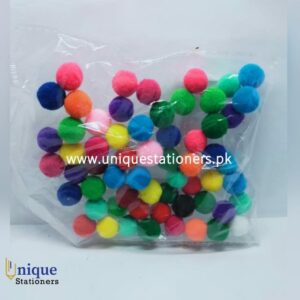 plain balls-plain pom poms-small balls-colourful balls-art-designs-decoration-cheap price-stationery in Pakistan