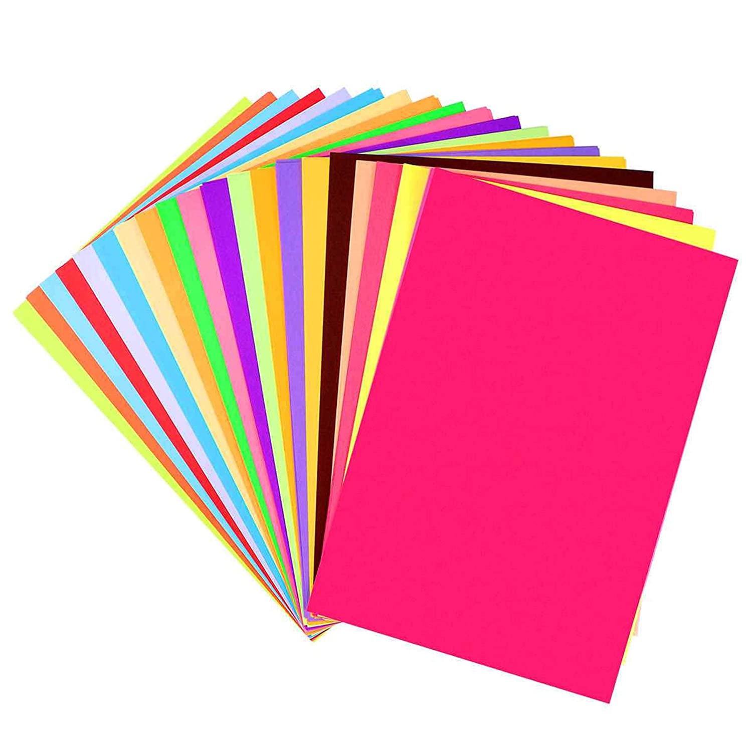 Pack of 100 Colored A4 Papers - Unique Stationers
