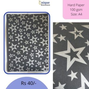 Black Silver star design printed sheet